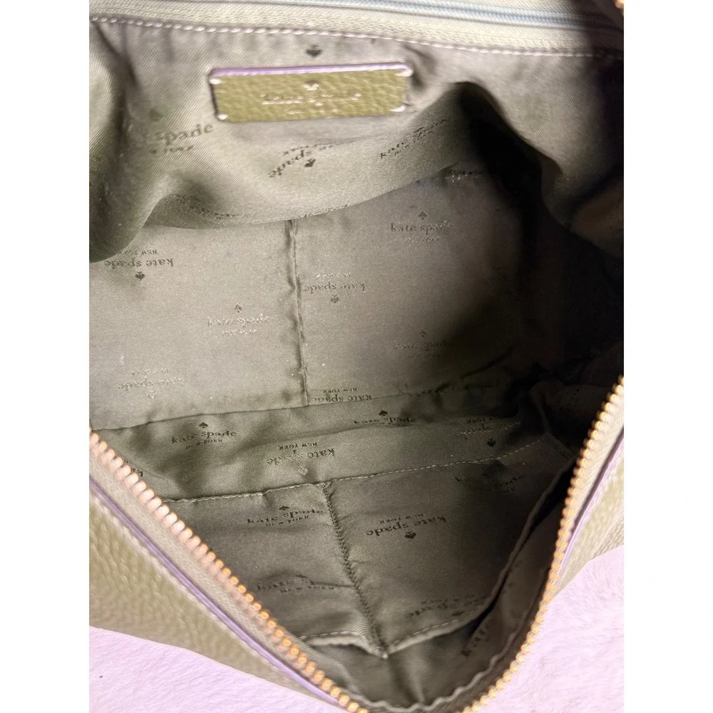 Kate Spade Medium Hobo Bag Olive Green Pebbled Leather Gold Hardwear KB694